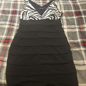 Enfocus Studio Black and White Zebra Mini Dress